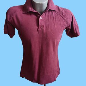 Medium Vintage Polo Shirt Maroon By RMK Beverly Hills Short-Sleeve 1980's Preppy